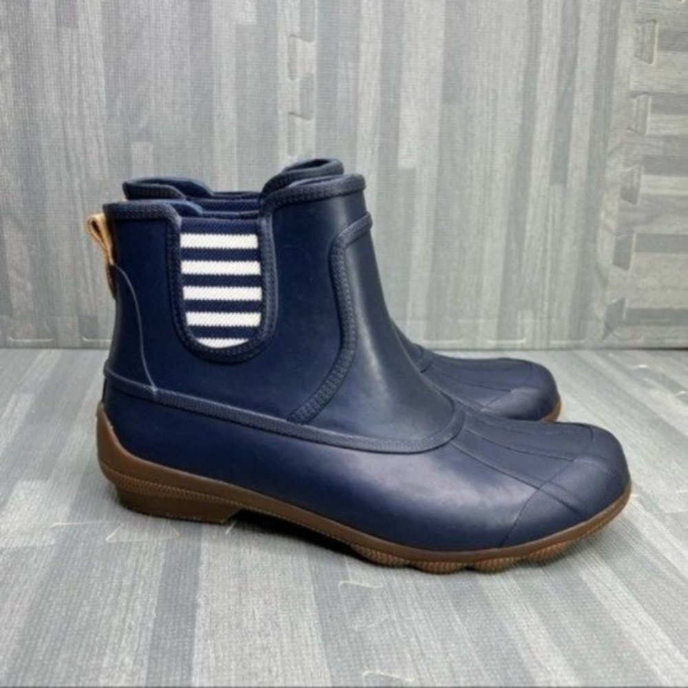 Sperry Syrene Cove Chelsea Rain Boots Blue Women Size 9.5  New
